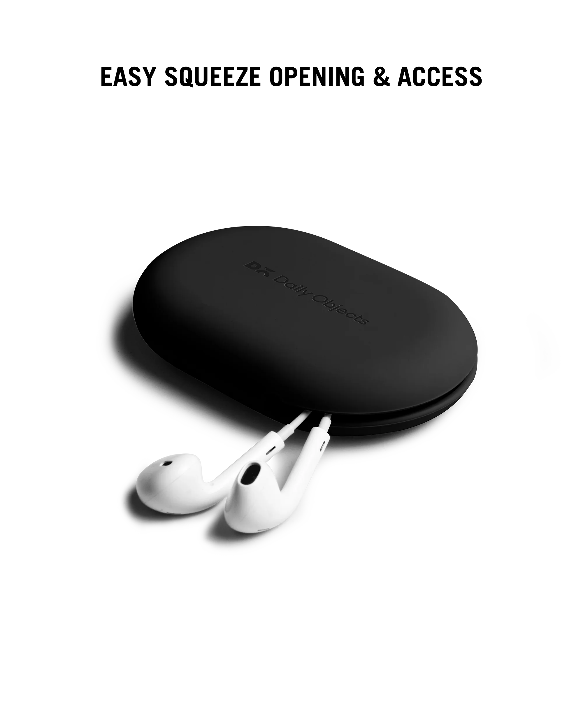 Oblong Earphones & Cable Pouch - (Black) - Image 3