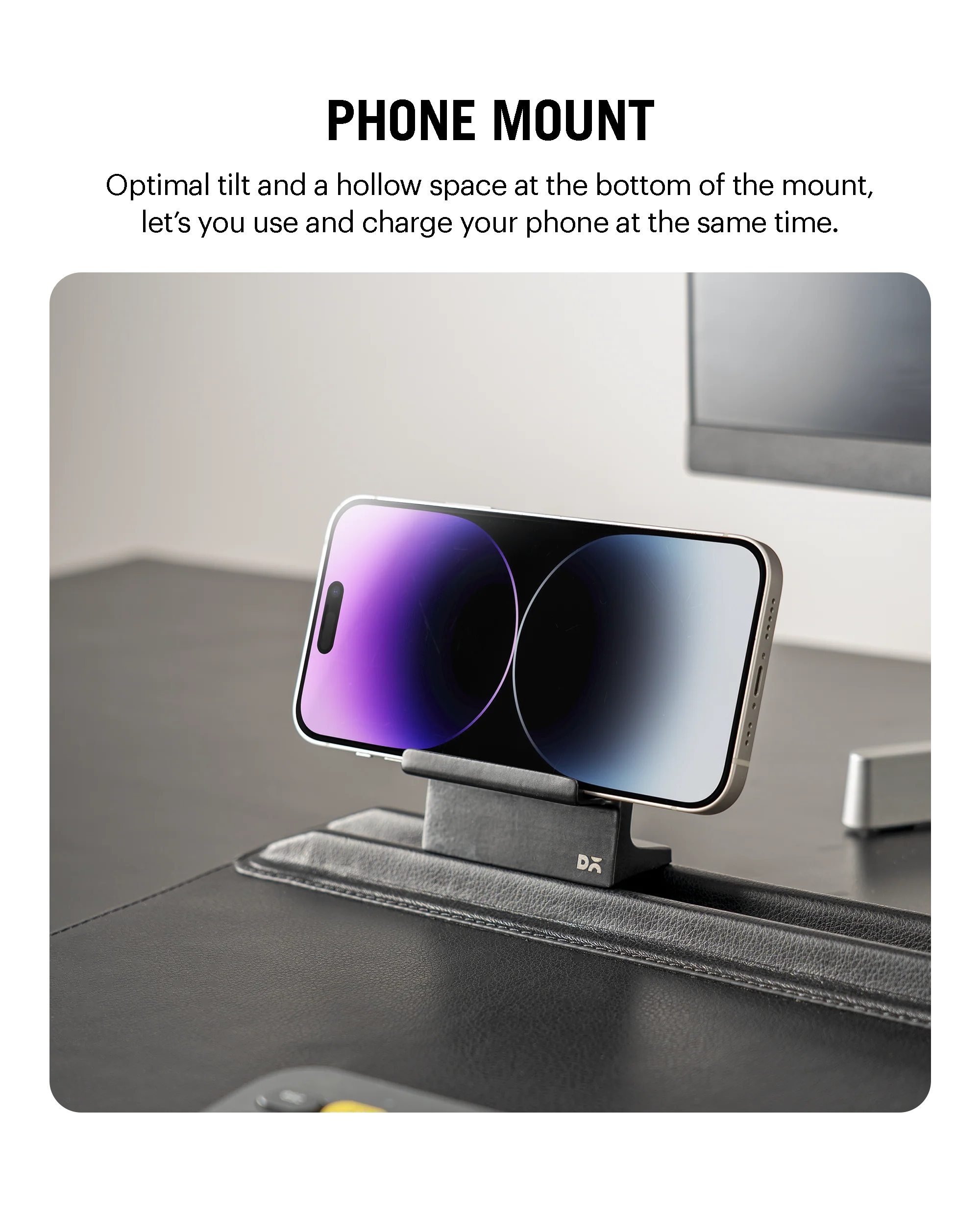 Snap On Organiser Desk Mat with Cable Holder + Phone Mount + Apple Watch Charging Stand - Image 10