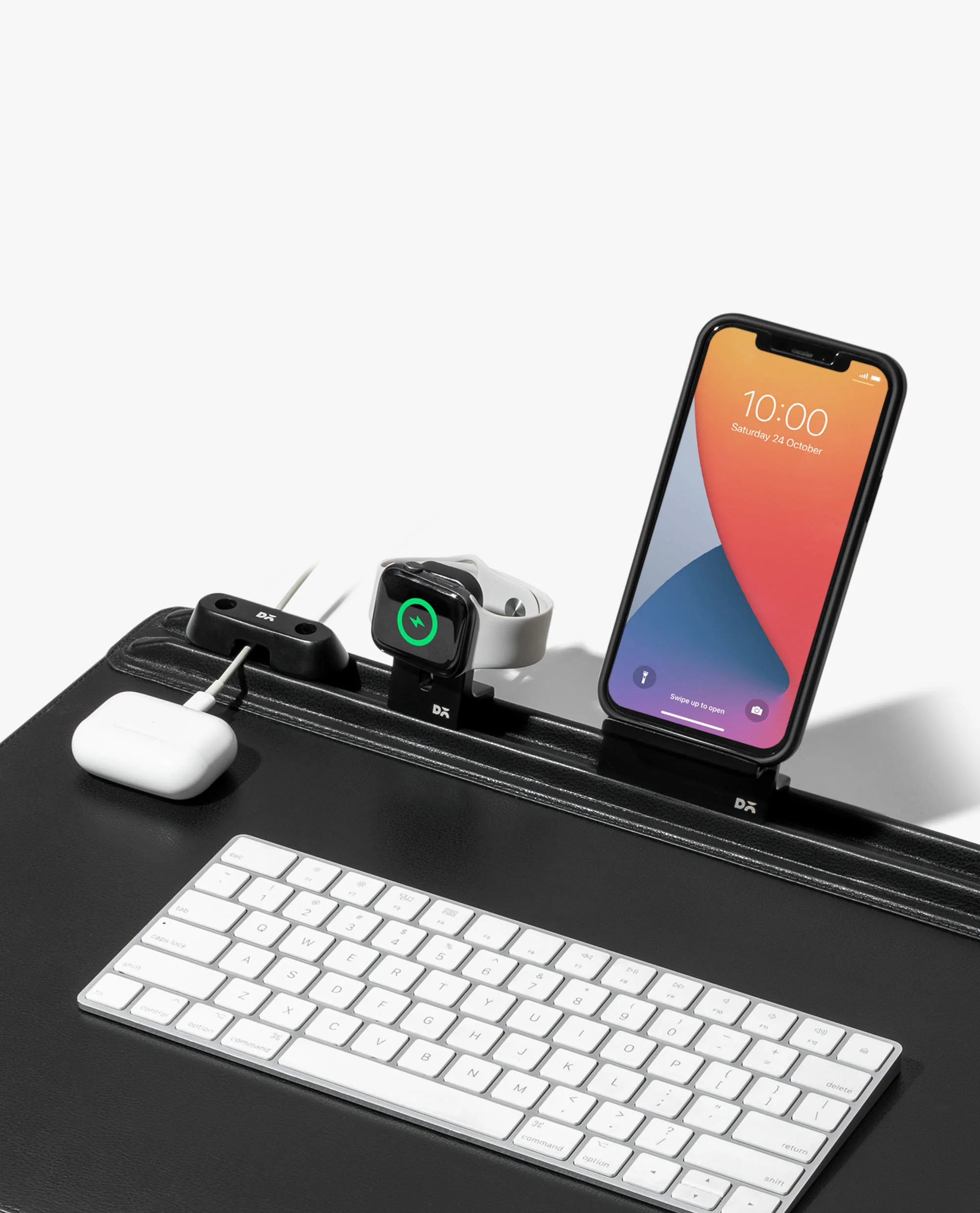 Snap On Organiser Desk Mat with Cable Holder + Phone Mount + Apple Watch Charging Stand - Image 3