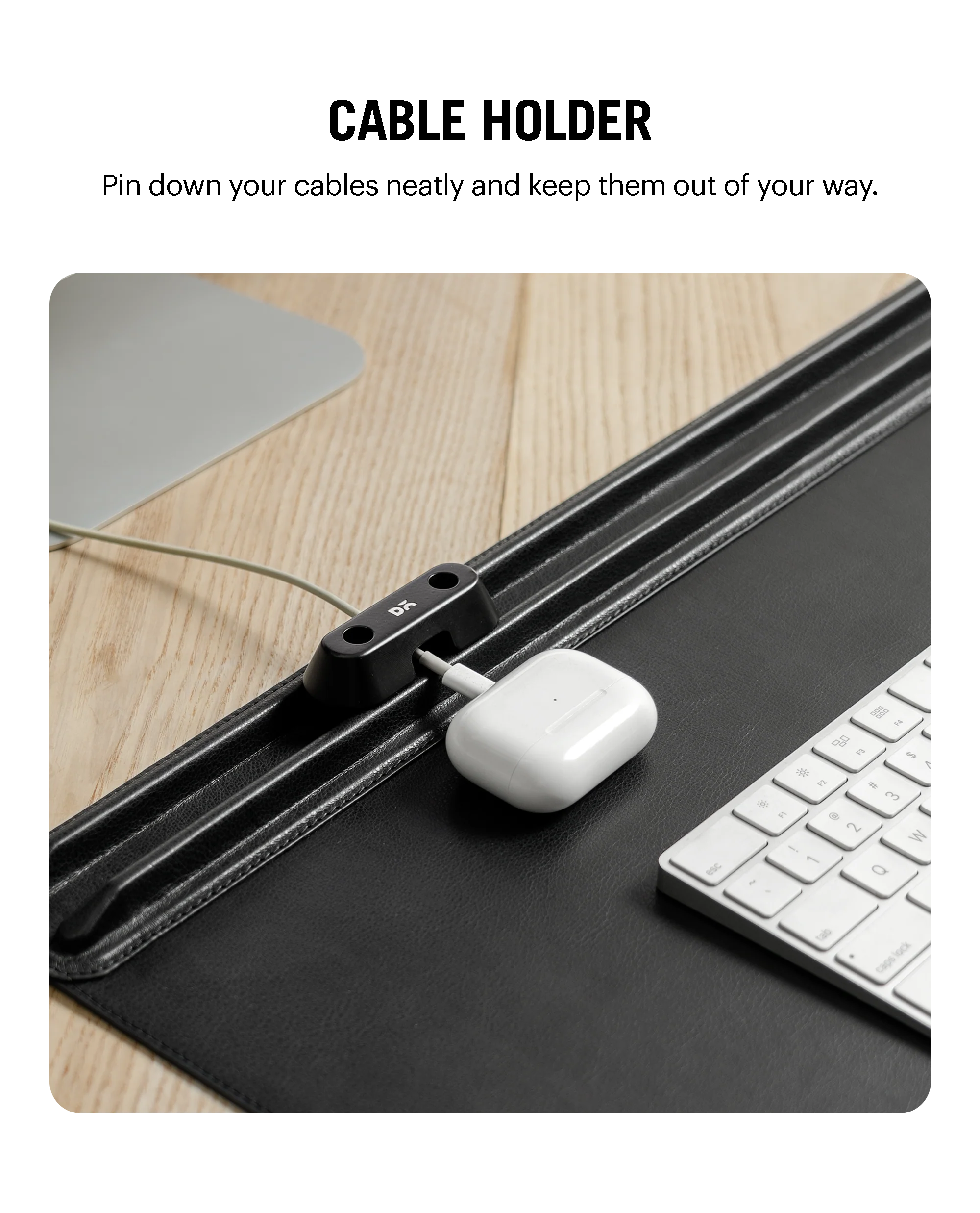 Snap On Organiser Desk Mat with Cable Holder + Phone Mount + Apple Watch Charging Stand - Image 6