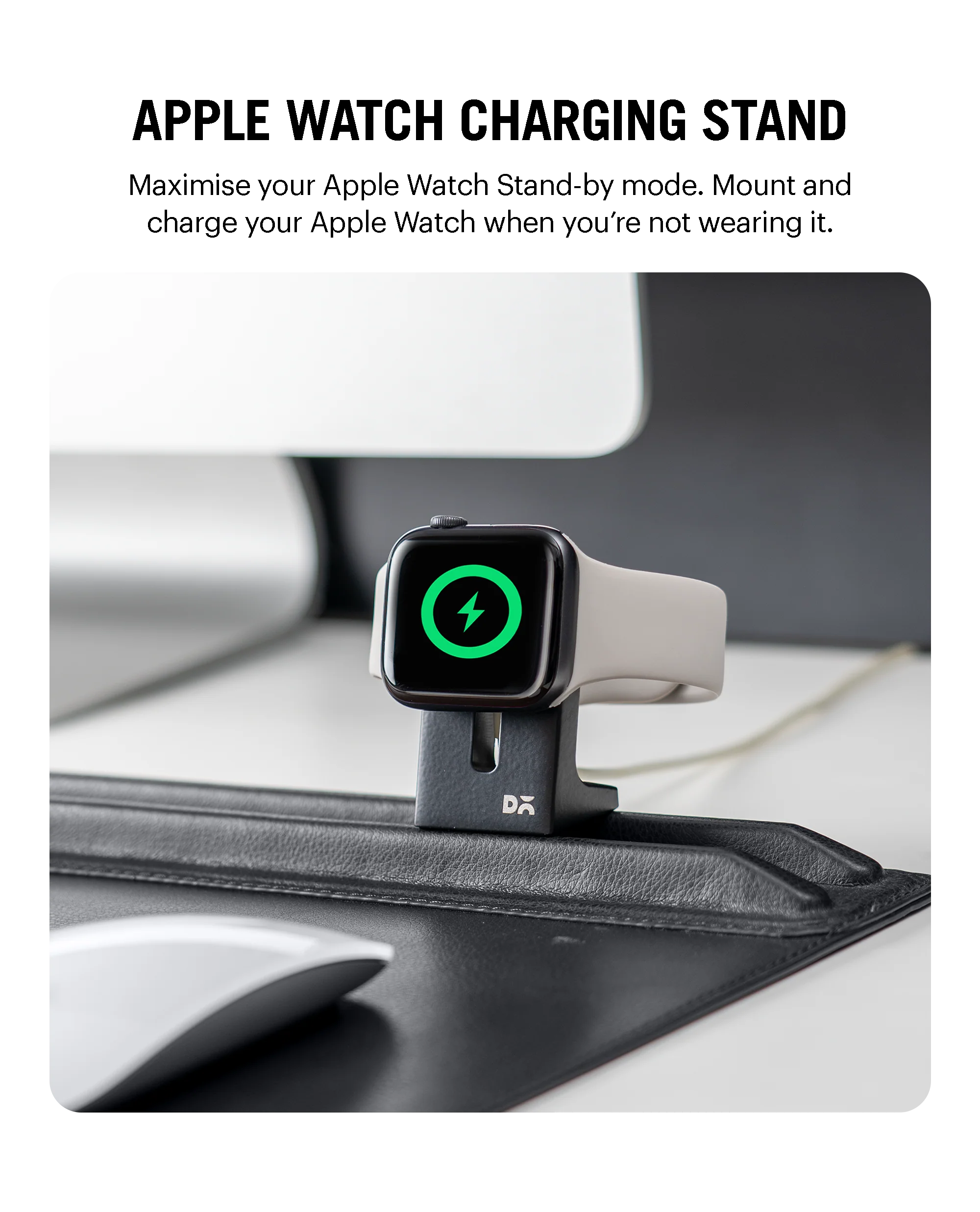 Snap On Organiser Desk Mat with Cable Holder + Phone Mount + Apple Watch Charging Stand - Image 8