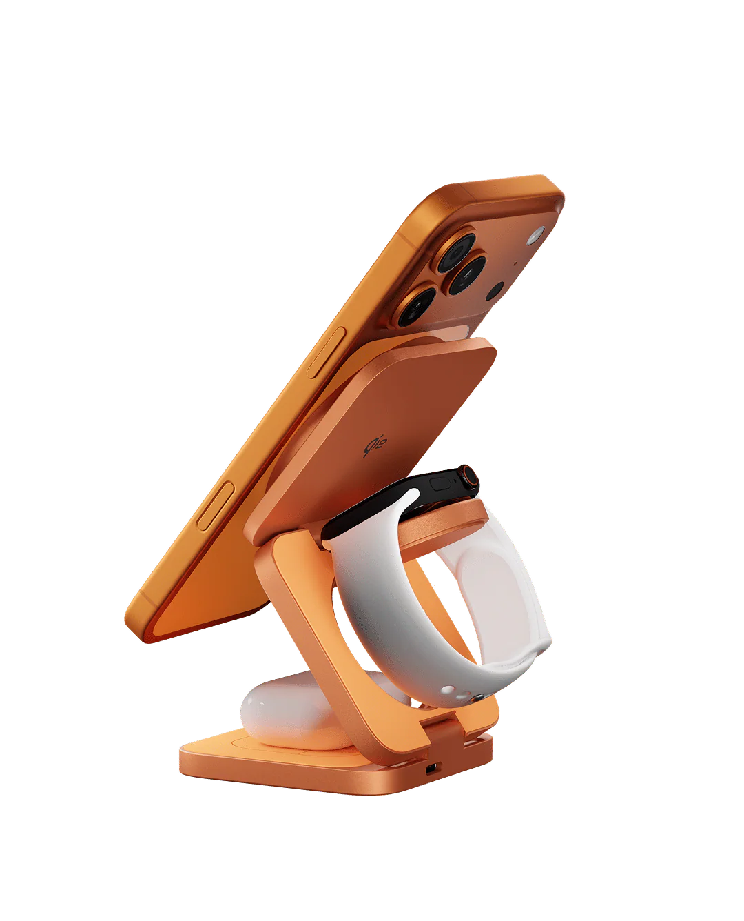 SURGE Foldaway 3-In-1 Qi2.2-Certified Magsafe-Compatible Wireless Charger - Cosmic Orange - Image 5
