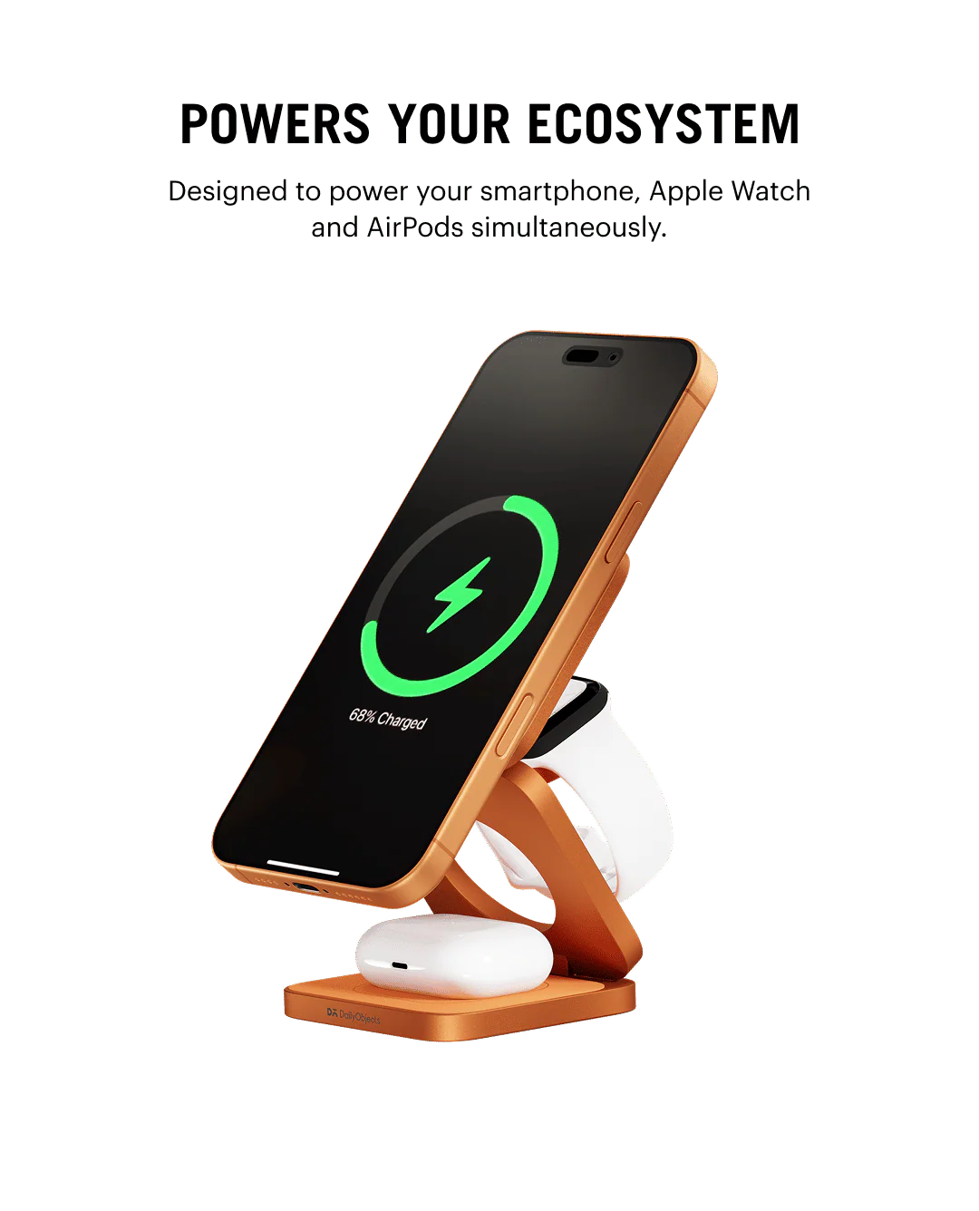 SURGE Foldaway 3-In-1 Qi2.2-Certified Magsafe-Compatible Wireless Charger - Cosmic Orange - Image 9