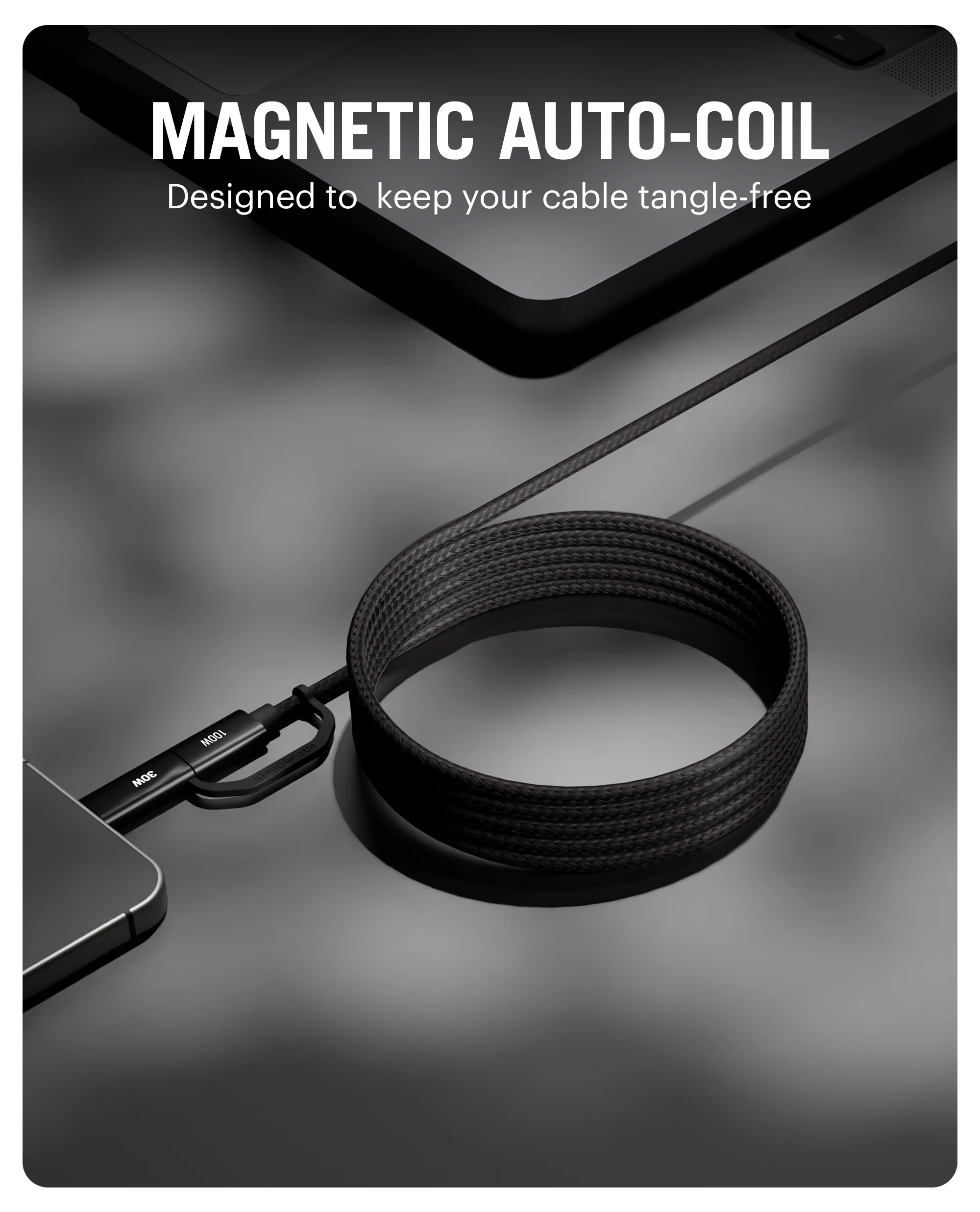 DailyObjects SURGE™ Kevlar Core 2-in-1 100W Apple Certified - MFi Charging Cable - Image 9